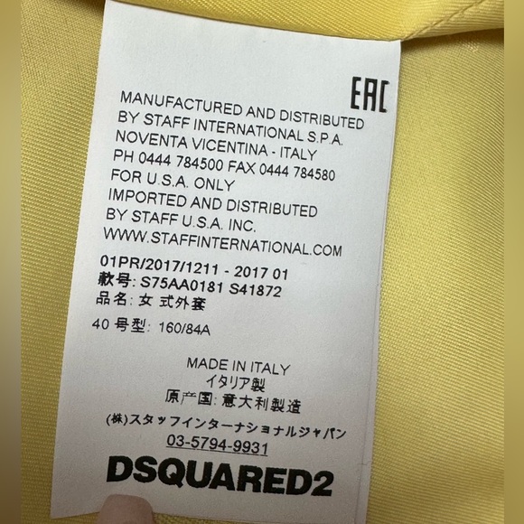 DSQUARED DOUBLE BREASTED PEA COAT SIZE 40 ( M) - Picture 8 of 9